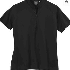 NWT Paige & Tuttle Women’s Black Dot Textured Jersey Short Sleeve Golf Shirt - S